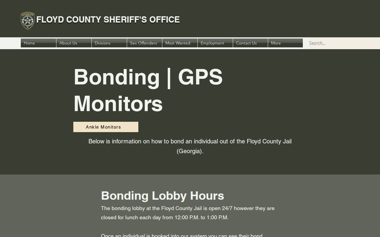 Floyd County Sheriff bonding and ankle-monitor release instructions